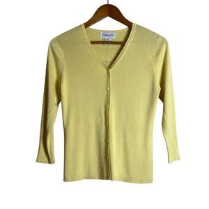 Chadwick’s yellow silk blend cardigan. Size small